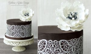 chocolate cake decorating chocolate and lace by Bellaria Cake Design